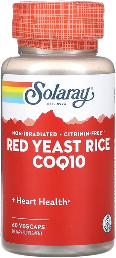 [BRSWIYT3PMCQGCLA] Solaray Red Yeast Rice Plus CoQ-10-60 Vegetarian Capsules