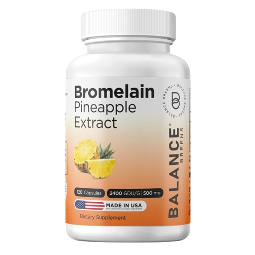 [BRSROAL6PIMR62DH] Balancebreens Bromelain 500mg Veggie Caps – 2400 GDU Pineapple Extract Supplement for Joint Support, Natural Swelling Support, and Healthy Digestion – 120 Capsules Made in USA