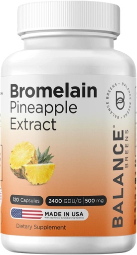 [BRSROAL6PIMR62DH] Dengeli Bromelain 500 mg, 120 Capsules - Pineapple Extract Digestive Enzyme, Supports Digestion and Joint Health Supplement