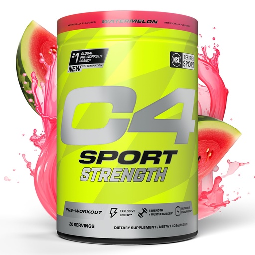 [BRSRAZIEDN5AACTZ] Cellucor C4 Sport Strength Pre Workout Powder - NSF Certified for Sport - Beta-Alanine, Creatine, 200mg Caffeine - Sugar Free Energy Supplement for Men & Women - Watermelon, 20 Servings