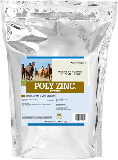 [BRSRAHAYO5YGKAI7] SmartEquine Poly çinko Toz | Atlar için çinko Supplement | Hoof Care Vitaminleri ve Mineraller | Destekler Bone and Hoof Wellness | Equine Skin Coat Supplement | 10 lb