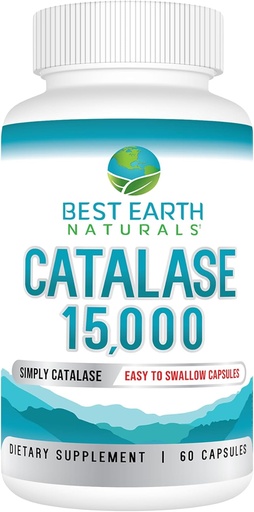 [BRSWYAQNDMMWYHTL] Best Earth Naturals Catalase Supplement 15,000 - Hair Supplements for Strong Hair - 60 Capsules (60-Day Supply)