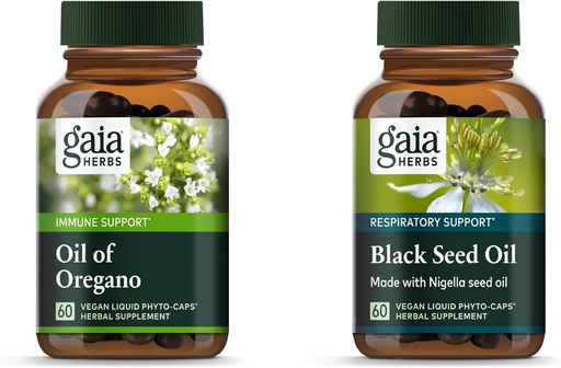 [BRSROEILPN6QODLG] Gaia Herbs Oil of Oregano - Immune and Antioxidant Support Supplement - 60 Vegan Liquid Phyto-Capsules & Black Seed Oil - Lung, Respiratory eta Antioxidant Support - 60 Vegan Liquid Phyto-Capsule (21)