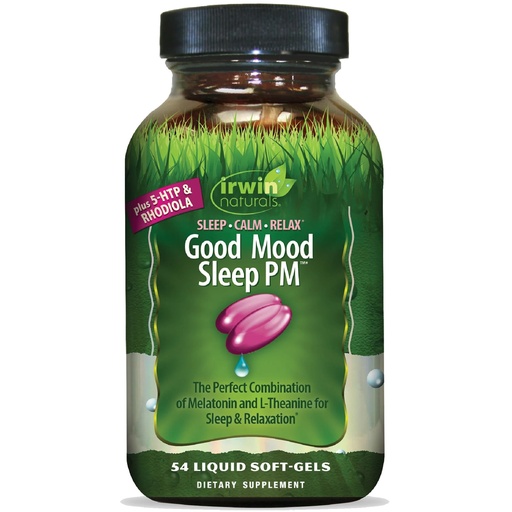 [BRSRMCA6AV7GC3D7] Irwin Naturals Melatonin Plus 5-HTP & Rhodiola – 54 Liquid Soft-Gels – Calm, Relaxation & Sleep Support