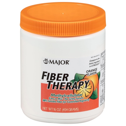 [BRSWIZY5BZ5WY2D6] MAJOR Fiber Therapy Methylcellulose Powder - Easy to Mix - No Gritty Texture - Soluble Fiber - Helps Control Regularity - Orange Flavor - 16 Oz (1 Pack)
