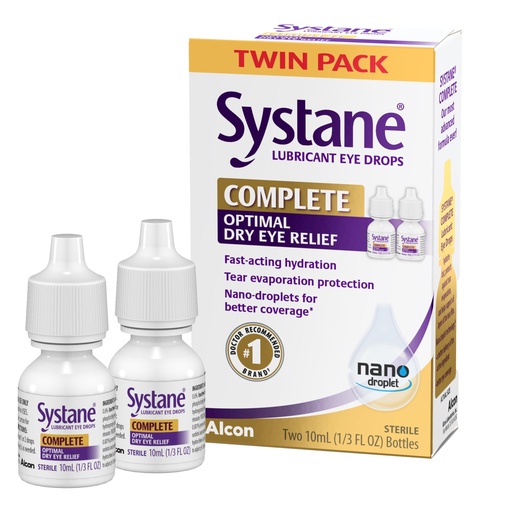 [BRSWG2QECAMQACT4] Systane Complete Lubricant Eye Drops, 0.34 Fl Oz, Twin Pack (Pack of 2)
