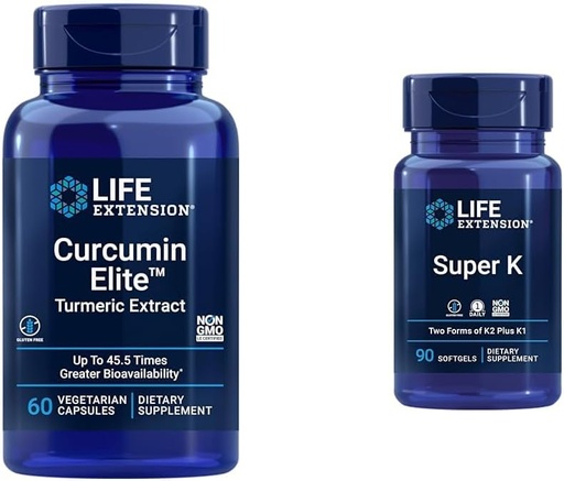 [BRSROAIQDMFQ4E3G] Life Extension Curcumin Elite Turmeric Extract & Super K