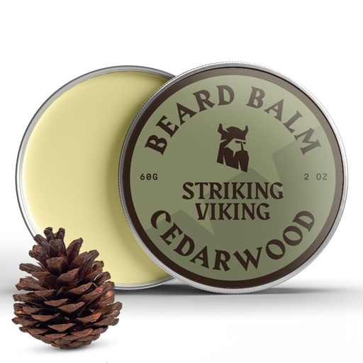 [BRSWYZIEOAGR6E36] Striking Viking Beard Balm for Men - Leave in Beard Conditioner - Styling Balm Made with Naturally Derived Beard Butter, Argan & Jojoba Oils (2 Ounce (Pack of 1), Cedar Scent)