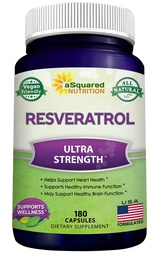 100% Natural Resveratrol Supplement - 1000mg Per Serving - 180 Capsules