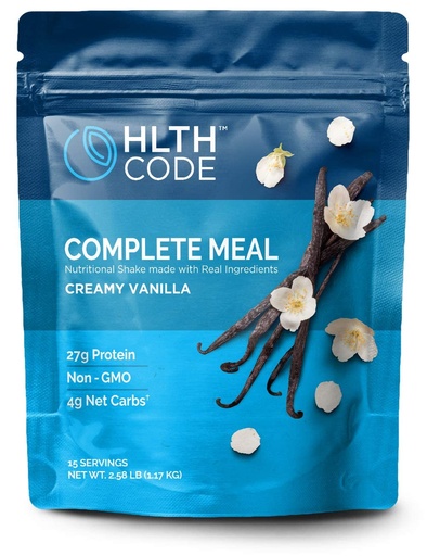 [BRSW2AQ5OIHWMGTB] HLTH Code Complete Meal Replacement Shake - Healthiest Meal Replacement = Healthiest You | Keto Friendly | High Protein | Low Carb | Collagen | Gluten Free | Creamy Vanilla Flavor (15 servings)