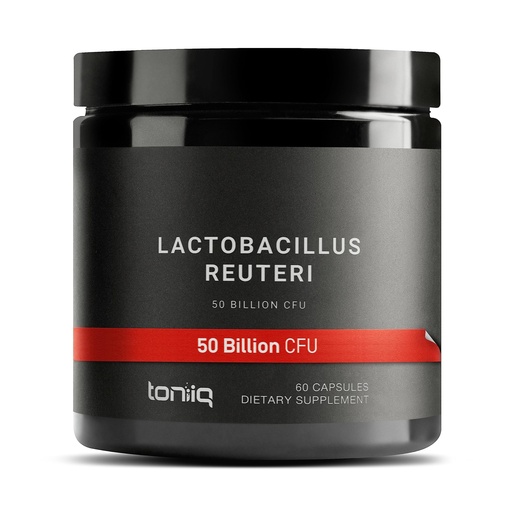[BRSROZA3BMPB633A] Toniiq 50 Billion CFU Lactobacillus Reuteri Probiotic 50mg per Serving - L Reuteri Probiotics - Highest CFU Count Lactobacillus Reuteri Probiotic - 60 Vegetarian Capsules - 60 Servings