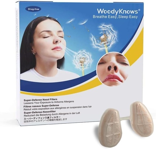 [BRSWIFQCDN4QYFDC] WoodyKnows Super-Defense Nasal Filters, Seasonal Allergies and Industrial Pollution aid, Public Transportation and pet Grooming Protection (Trial, Narrow, S/M/L/XL)