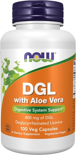 [BRSWG2YDCF5R433X] NOW Foods Supplements, DGL with Aloe Vera (Deglycyrrhizinated Licorice) Dietary Supplement, 100 Veg Capsules