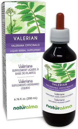 [BRSROBIZB56GADTO] Naturalma Valerian (Valariana officinalis) Root Alcohol-Free Tincture - 6.76 fl oz Liquid Extract in Drops - Herbal Supplement - Vegan