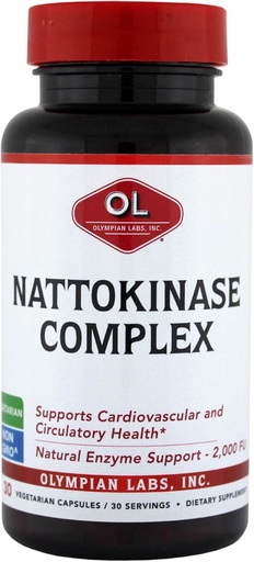 [BRSWIGAIO4ORWFL6] Olympian Labs Nattokinase Complex with Grape Seed Extract Herbal Supplements, Superior Heart Health Support - 30 Daily Capsules