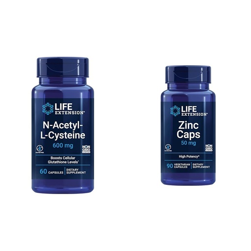 [BRSROAIKDIMAOYLG] Life Extension N-Acetyl-L-Cysteine (NAC) & Zinc Caps
