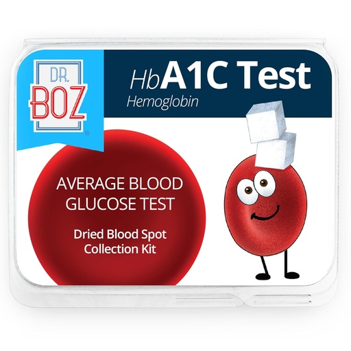 [BRSRMAYKCJ5GEE3G] Dr. Boz - Hæmoglobin A1C Home Test Kit - Blood Collection Kit med laboratorieresultater - Blood Sugar & hbA1c Niveauer - Lancetter, Bandages, Alkohol Wipe, Envelope - Lavet i USA - Diabetes Care & Self Care