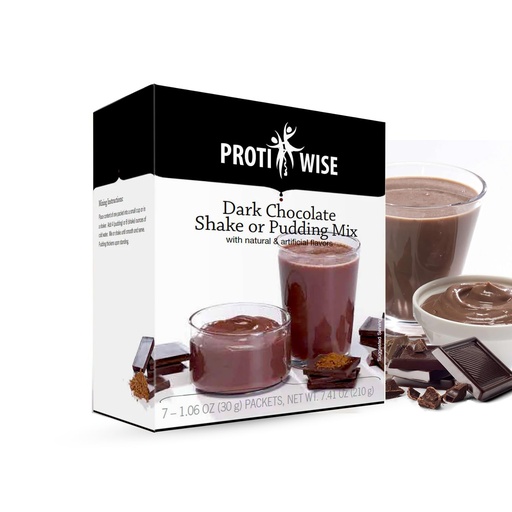 [BRSWG2QQAUPGCC3F] ProtiWise High Protein Shake & Pudding Mix | 15g Protein, Low Fat, Low Calorie, Low Sugar | Gluten Free KETO | Meal Replacement for Hunger Control | Dark Chocolate Flavor | 7/Box