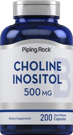 [BRSWYBABB4PQA33G] Piping Rock Choline Inositol Supplements | 500mg | 200 Capsules | Choline Bitartrate & Myo-Inositol | Non-GMO, Gluten Free