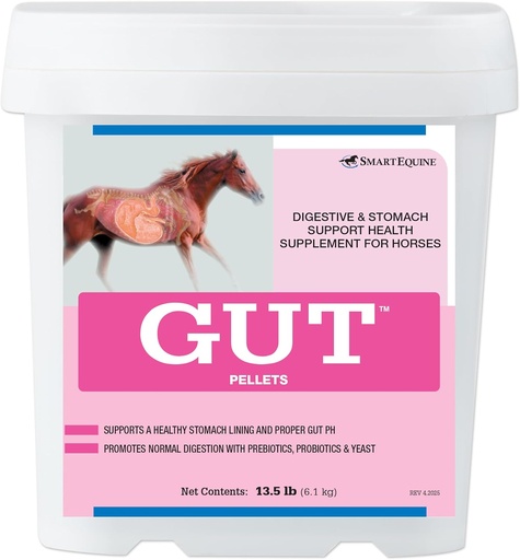 [BRSWGCALAUJWOAAZ] Gut™ Pellets | Healthy Gut Probiotics for Horses | Equine Prebiotic & Probiotic Powder | Horse Stomach Supplement | 13.5 lb