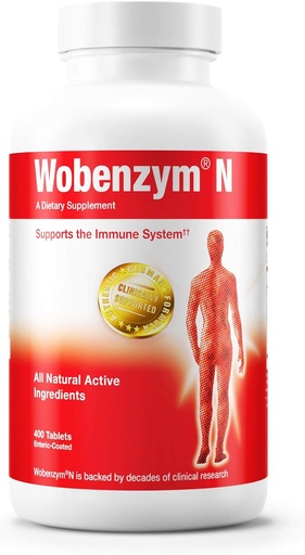 [BRSWIEYQDMOQA33I] Douglas Laboratories Wobenzym N - Authentic German Supplement - Systemic Enzymes - For Immune System and Joint Health* - With Papain, Rutin & Bromelain - 400 Enteric-Coated Tablets