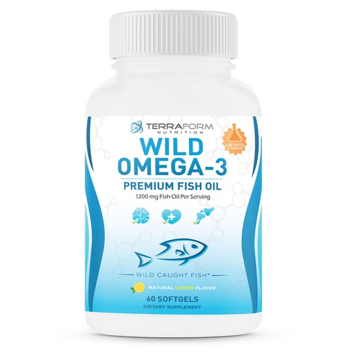[BRSWGH37B4OQKGT4] Triple Strength Fish Oil Omega 3 2400mg per Serving - Burpless, Lemon Flavored Non-GMO, Gluten & Soy Free – 30 Servings