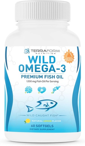 [BRSWGH37B4OQKGT4] Triple Strength Fish Oil Omega 3 2400mg per Serving - Burpless, Lemon Flavored Non-GMO, Gluten & Soy Free – 30 Servings