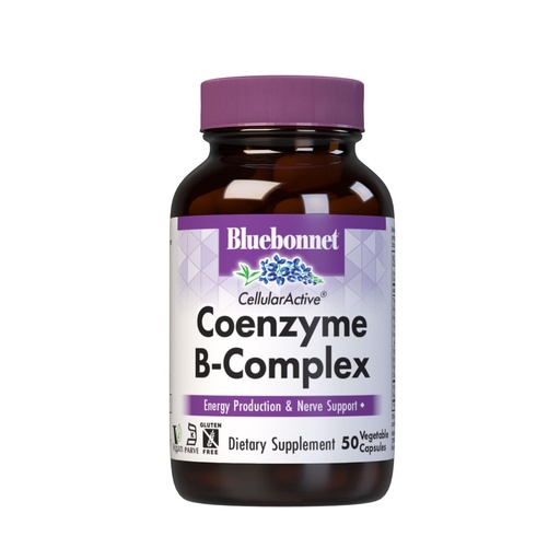[BRSWIYQZBQIQKEDI] Bluebonnet Nutrition Cellular Active Coenzyme B-Complex, Energy Production & Nerve Support*, Vegan, Kosher Certified, Gluten-Free, Soy-Free, Dairy-Free, 50 Vegetable Capsules, 50 Servings
