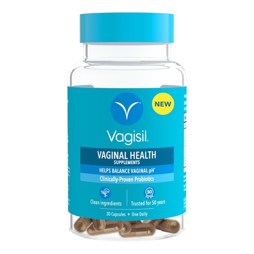[BRSROFQBAAOR6H3D] Vagisil Vaginal Health Supplements, Clinically-Proven Probiotics, Promotes Vaginal Health, Clean Ingredients, Helps Balance Vaginal pH, Just 1 Capsule Daily, 30 Capsules