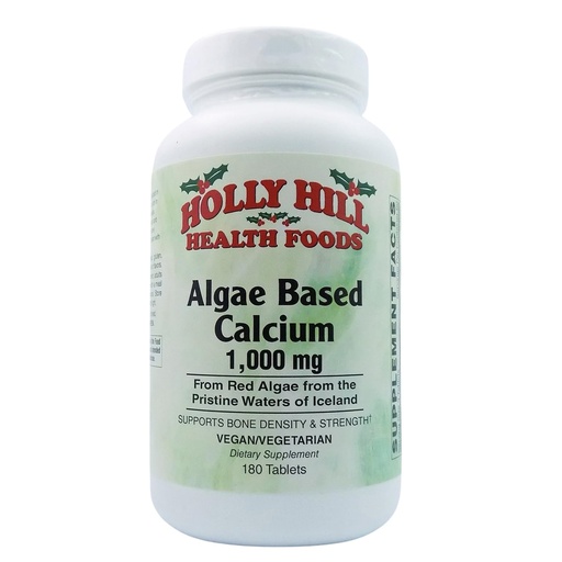 [BRSWGGI5AV7A2A3K] Holly Hill Health Foods Algae Based Calcium 1,000 mg, 180 Tablets