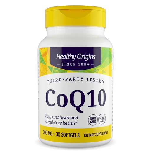 [BRSWIYT3OYIBCFQ3] Healthy Origins CoQ10 100 mg, 30 Softgels - Natural Trans-Isomer Ubiquinone, Yeast Fermented High Bioavailability Coenzyme Q10 Supports Heart Health & Cellular Energy - Antioxidant Supplement