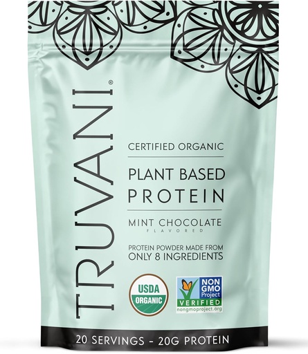 [BRSRAYABBABRQDTU] Truvani Vegan Pea Protein Toz | 20g Organik Plant-Based Protein | Keto | Gluten & Dairy Free | Low Carb | No Eklenme Şeker | Mint Chocolate | 20 Hizmet |