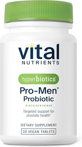 [BRSWGGIOARYQYCL5] Hyperbiotics Vital Nährstoffe Pro Men Probiotics | Fortgeschrittene Probiotika für Männer | Klinisch für Prostata-Gesundheit, Verdauungsbilanz und Gut-Gesundheit* | Gluten, Dairy, Soy Free | 30 Vegan Tabletten