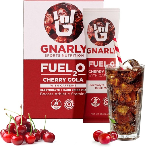 [BRSW2AQKOR7AE3D5] Gnarly Nutrition Fuel2O Electrolyte Powder Packs, Cherry Cola – Electrolyte Solution, Fuel, Replenishment, and Recovery – Fuel2O Endurance Nutrition – Cherry Cola, 10-Pack