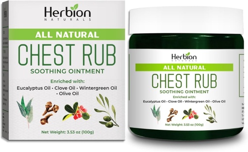 [BRSWGYYPAUBQAFLZ] HERBION Naturals Hrudní Rub - Soothing Ointment with Soothing Vapors for Dospělí & Children 2 + - Relieves Cough, Cold, Nasal & Chest Congestion - Reduces Muscle & Joint Aches (3.53 Oz (balení po 1)