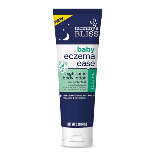 [BRSRMCY5CQIBQ3T2] Mommy's Bliss Eczema Ease Night Moisturizer w/Colloidal Oatmeal, Shea Butter & Olive Oil, Relieves Skin Irritations & Itching due to Eczema, Ceramide & Aloe, Free of Steroids & Phthalates, 5 oz