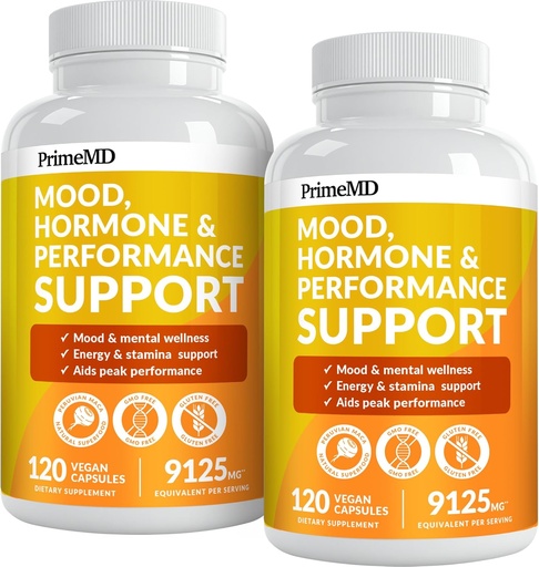 [BRSRAGDYPIMQ2HTU] 19-in-1 Peruvian Maca Root Capsules - 9125 mg Ashwagandha Supplements with Maca Fenugreek & Ginseng (120 Capsules), Pack of 2