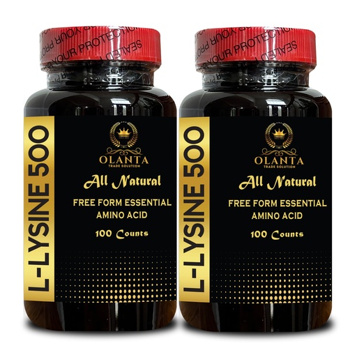 [BRSRAGACOZ4BYE3B] L-LYSINE 500 - L-Lysine 500mg, for Healthy Immune Function, Supports Collagen Synthesis, Soy-Free, Gluten-Free, Non-GMO, Lysine Supplement Supports Healthy Lip and Oral Tissue - 2 Bottles 200 Counts