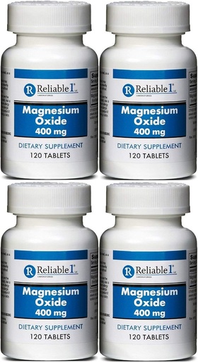 [BRSWECQYORYRAF35] Oxido de magnesio 400 mg Suplemento dietético Tablas MegOx 120 Tablas por paquete de botella de 4