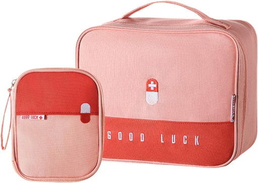 [BRSWYHY7DMNQO3T4] paerma Empty First Aid Bags Travel Medical Supplies Insulated Medicine Bag Convenient Safety Kit Suit for Family Outdoors Hiking Camping Car Office Workplace,Pink