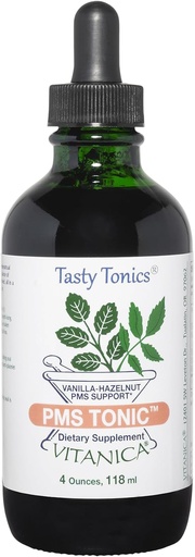[BRSWKFIGBV4BYFTU] Vitanica PMS Tonic, Premenstrual Support and Relief, Saint Johns Wort, Dong Quai, Chaste Tree Berry, Wild Yam y Más, Vegan, 4 Ounce