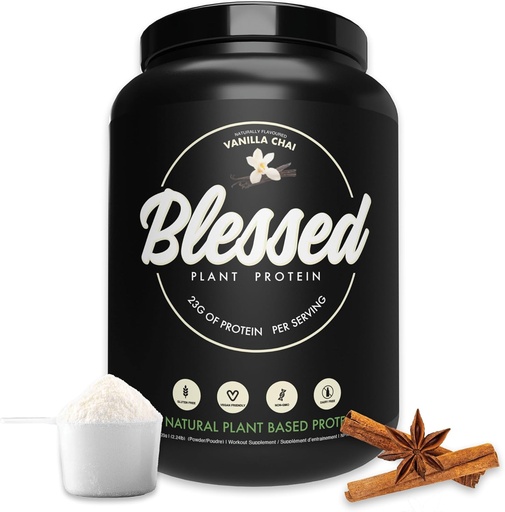 [BRSWGFQLC4DWYCLG] Blaženi Vegan Protein Powder - Na rastlinski osnovi Beljakovine Powder Nadomestni Beljakovinski šejk, 23g Pea Protein Powder, brez mleka, brez glutena, brez soje, brez sladkorja, 30 Serving (Vanilla Chai)
