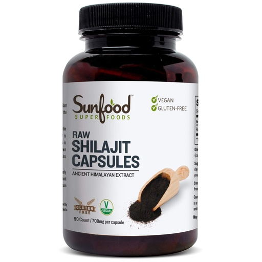 [BRSWKHAKBUOAMHTH] Sunfood Superfoods Raw Shilajit Capsules - Shilajit Resin Supplement for Women & Men, Ancient Himalayan Extract with Fulvic Acid, Mineral Rich Wellness Support - 90 Capsules