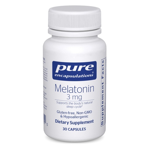 [BRSRMFAPCB5QK2DD] Pure Encapsulations Melatonin 3 mg - Antioxidant Supplement to Support Natural Sleeping & Relief of Occasional Sleeplessness - for Natural Sleep Support* - 30 Capsules