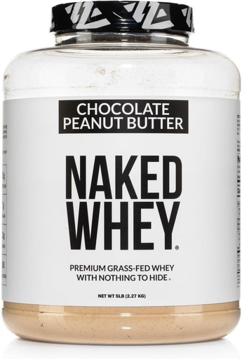 [BRSROFIQOF7AKGTF] NAKED Whey ciocolată Unt de arahide Iarba Fed Whey Pulbere de proteine, Fără OMG-uri, Fără soia, și Gluten gratuit, Ajutor de creștere și recuperare - 52 Serviri