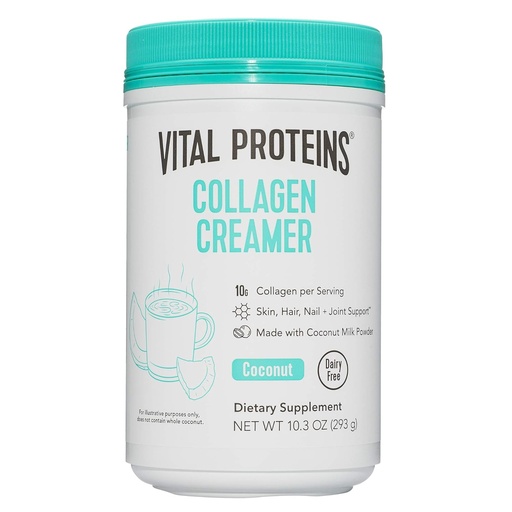 [BRSWGFL2CMIQAETZ] Vital Proteins Collagen Coffee Creamer, Non Dairy & Low Sugar Powder with Collagen Peptides Supplement - Supporting Healthy Hair, Skin, Nails with Energy-Boosting MCTs - Coconut 10.3oz