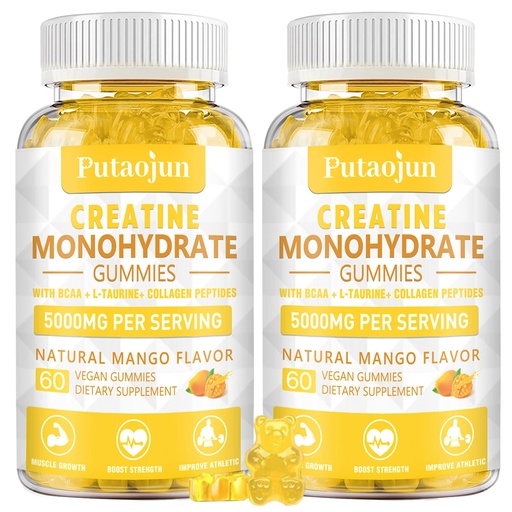 [BRSRAYIZCUPRMDQY] Creatine Monohydrate with Vitamins D3 & B12 | Sugar-Free Hydrolyzed Collagen & Creatine Gummies | 120 Count