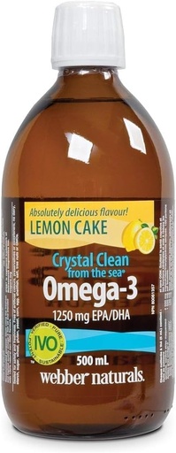 [BRSWKHY2CENAA3Y2] Webber Naturals Ocean Pure Omega-3 Liquid Fish Oil - Lemon Cake 500 ml