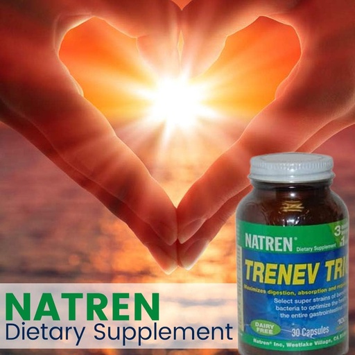 [BRSWKHY5DINREEL3] Biotherapy Natren Trenev Trio Probiotic Capsule - Three-in-One Dairy-Free Dietary Supplement - for Healthy Intestinal Flora, Aid Digestion & Absorption - 30 Capsules Each with 30 Billion CFU