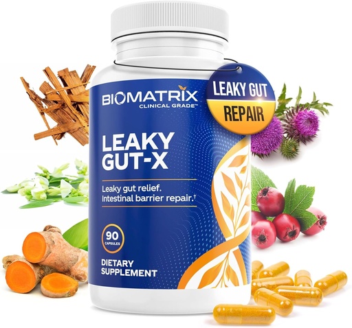 [BRSWKZYZBN4BUGQ3] Intestinal Repair Supplement with Glutamine and Herbs for Leaky Gut, Prebiotic Support, Relief from Bloating, Gas, Constipation | SIBO | Veggie Caps | 60-Day Supply – Leaky Gut-X
